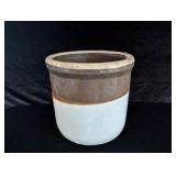 Brown & White Stoneware Crock - 2 Gal.