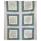 Embroidered Hearts Quilt - 62" x 83"