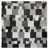 Black & White Patchwork Quilt - 81" x 91"