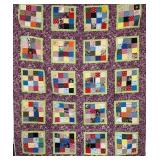 16 Patch in Purple Quilt - 79" x 85"