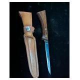 Western Fillet Knife in Leather Holster