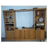 Oak Entertainment Cabinet 75"Hx 95" L x 16.50"W