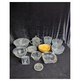 Clear Glass Sugar Dish, Candy Bowl,