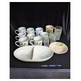 Coffee Mugs, Relish Tray, Juice Glasses