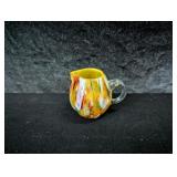 Small Blown Glass Multi-colored Creamer