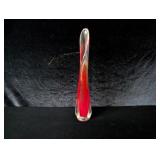 Red Blown Glass Swung Vase - 12'