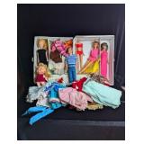 Vintage Barbie Case w/ Barbies and Accessories