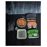 (3) Antique Eye Glasses, Leather Pouch,