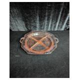 Pink Depression Glass Relish Tray