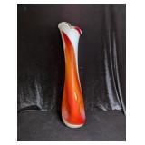 Very Large Creamsicle Swung Vase - 20.5" Tall
