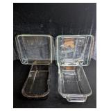 PYREX Dishes: (2) Loaf Pans, (2) 8x8 Baking