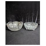 (2) heavy Cut Glass Bowls