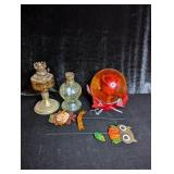 (2) Kerosene Lamps, Rose Decoration