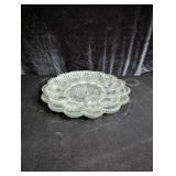 (2) Clear Glass Egg Plates