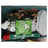 Christmas Decorations in Tote with Lid