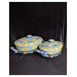 (2) temp-tations Mosaic Sunflower Casserole Dishes