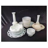 Milk Glass Dishes: Relish Tray,