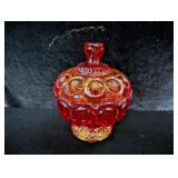 Amberina Moon & Stars Candy Dish with Lid -