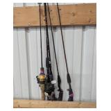 (5) Fishing Poles (2) Reels