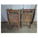 (2) Vintage Wooden Folding Camp Stools