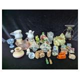 Bird Figurines, Pink Glass Swan,