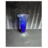 Blue Colored Glass Vase 8.75"