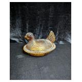 Amber Hen on a Nest