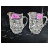 (2) Star of David Glass Pitcher