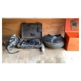 CIRCULAR SAW, DRILL, WHEELBARROW TIRE, METAL BOX