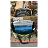 MICROSCOPE, CLOCKS, SCALES, ETC - BOX AND BAG