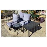 PATIO SET - BENCH, COFFEE TABLE, CHAIR, SIDE TABLE