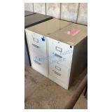 TWO OFF-WHITE TWO DRAWER FILING CABINETS