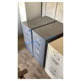 TWO GREY TWO DRAWER FILING CABINETS