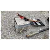 HOSE REEL AND SNOW SHOVELS