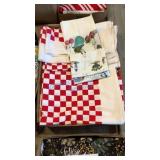 VINTAGE TABLECLOTHS AND DISH TOWEL