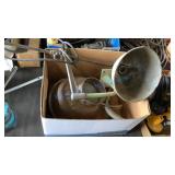 VINTAGE ARM LIGHT, CREAM SEPARATOR, OIL CAN FUNNEL