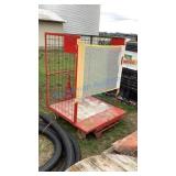 RED ROLLING CAGE CART