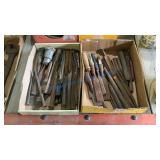 CHISELS, PUNCHES AND FILES - 2 BOXES