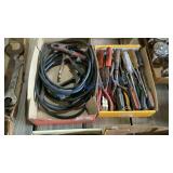 PLIERS, SCREWDRIVERS AND JUMPER CABLES - 2 BOXES