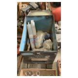 MILWAUKEE CORE BIT ADAPTERS AND MISC IN METAL BOX