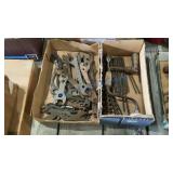 ANTIQUE WRENCHES AND BRACE WITH BITS