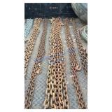 TWO LOG CHAINS WITH HOOKS - APPROX. 12FT & 16+FT