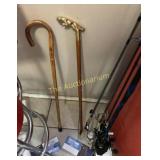 2 Canes and fishing poles