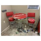 Coca-Cola 2 top table w 2 Coke chairs