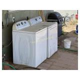 Whirlpool Washer Dryer BBQ AC Backyard contents