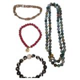 Four Beaded and Chain Necklaces in Mixed Styles an