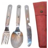 Vintage Girl Scout Stainless Steel Utensil Set wit