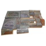 Vintage Printing Blocks With Various Designs and L