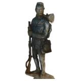 23.5-Inch Metal Soldier Wall Hanging with Rifle an