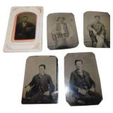 5 Antique Tintype and Cabinet Card Photographs